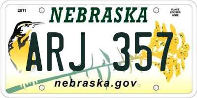 NE license plate ARJ357