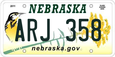 NE license plate ARJ358