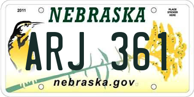 NE license plate ARJ361