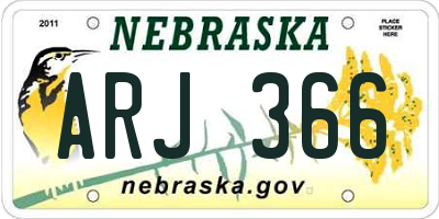 NE license plate ARJ366