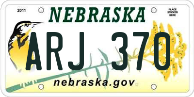 NE license plate ARJ370