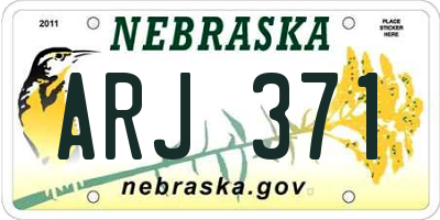 NE license plate ARJ371