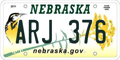 NE license plate ARJ376