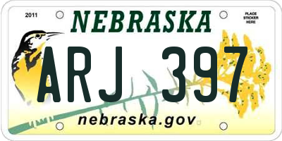 NE license plate ARJ397