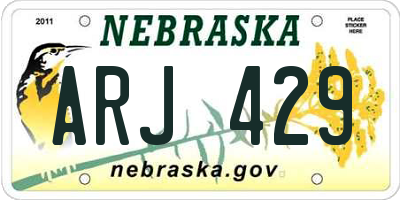 NE license plate ARJ429