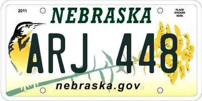 NE license plate ARJ448