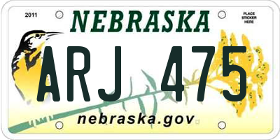 NE license plate ARJ475