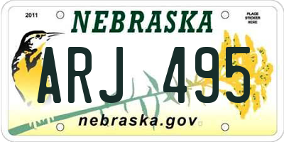 NE license plate ARJ495