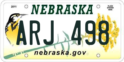 NE license plate ARJ498