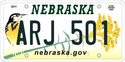 NE license plate ARJ501