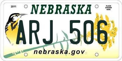 NE license plate ARJ506