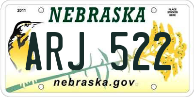 NE license plate ARJ522