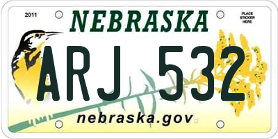 NE license plate ARJ532