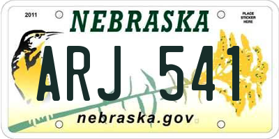 NE license plate ARJ541