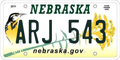 NE license plate ARJ543