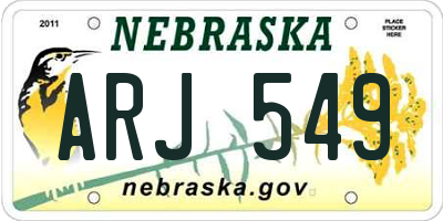 NE license plate ARJ549