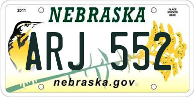 NE license plate ARJ552