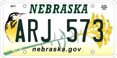 NE license plate ARJ573