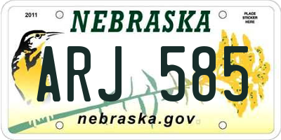 NE license plate ARJ585