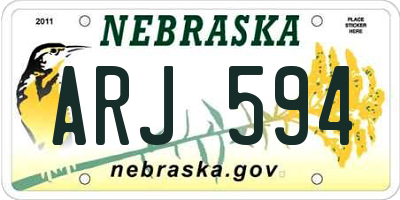 NE license plate ARJ594