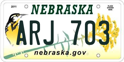 NE license plate ARJ703