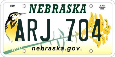 NE license plate ARJ704