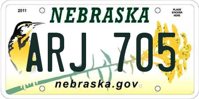 NE license plate ARJ705