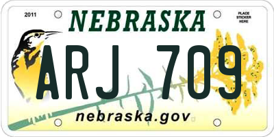 NE license plate ARJ709
