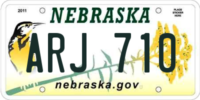 NE license plate ARJ710