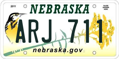 NE license plate ARJ711