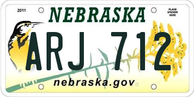 NE license plate ARJ712