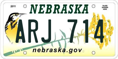 NE license plate ARJ714