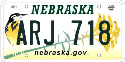 NE license plate ARJ718