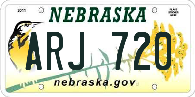 NE license plate ARJ720