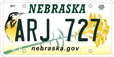 NE license plate ARJ727