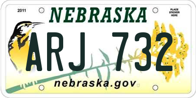 NE license plate ARJ732