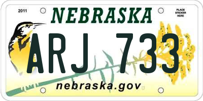 NE license plate ARJ733