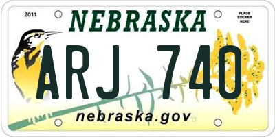 NE license plate ARJ740