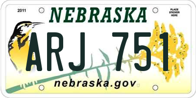 NE license plate ARJ751