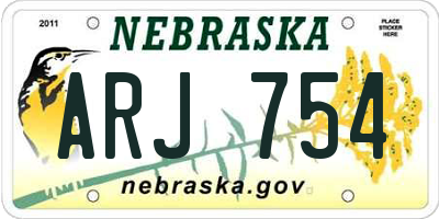 NE license plate ARJ754