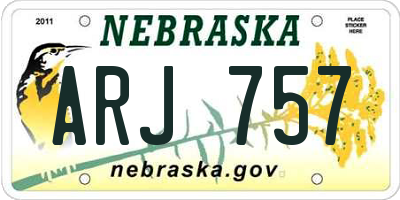 NE license plate ARJ757