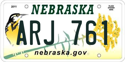 NE license plate ARJ761
