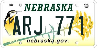 NE license plate ARJ771