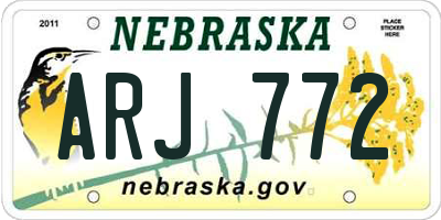 NE license plate ARJ772