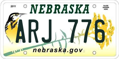 NE license plate ARJ776