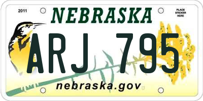 NE license plate ARJ795
