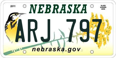 NE license plate ARJ797