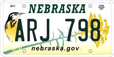 NE license plate ARJ798