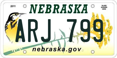 NE license plate ARJ799