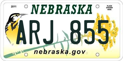 NE license plate ARJ855